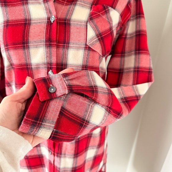 Scotch & Soda Maison Scotch Flannel Shirt Dress in Red Plaid, Sz 6 - Picture 7 of 15